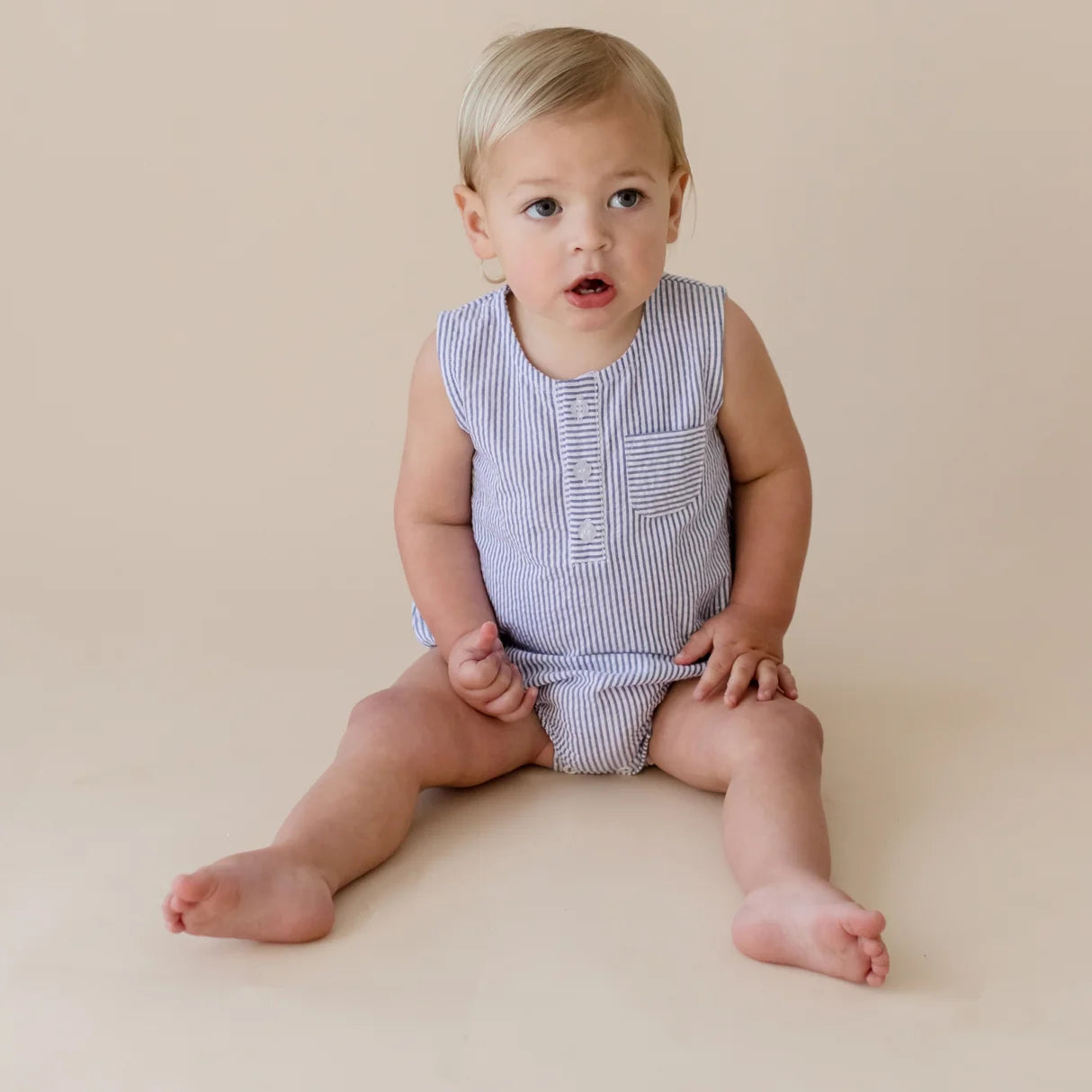 By The Bay Striped Sleeveless Bodysuit