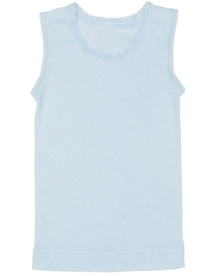 Marquise Embroidered Singlet 3 Pack in Blue - Train