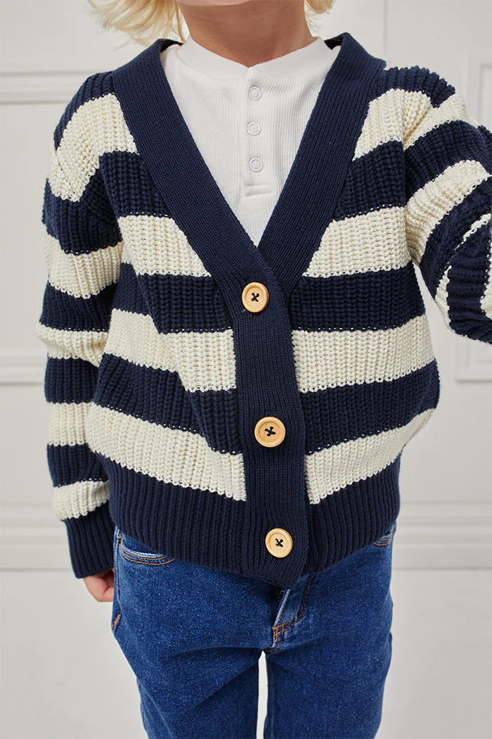 Milky Stripe Rib Cardigan