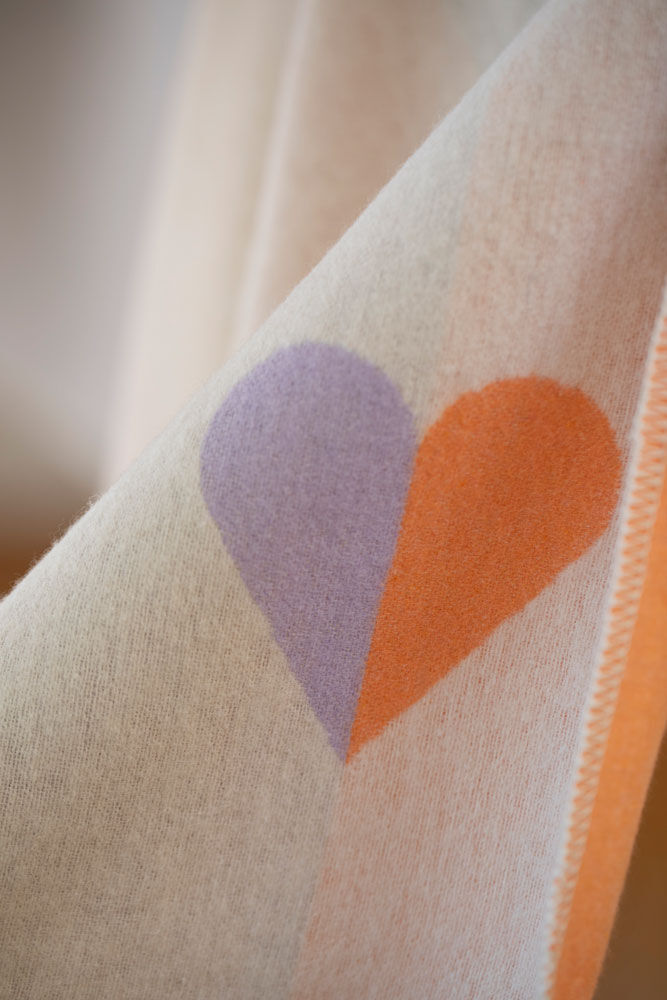 David Fussenegger Off White Hearts Allover Juwel Cot Blanket