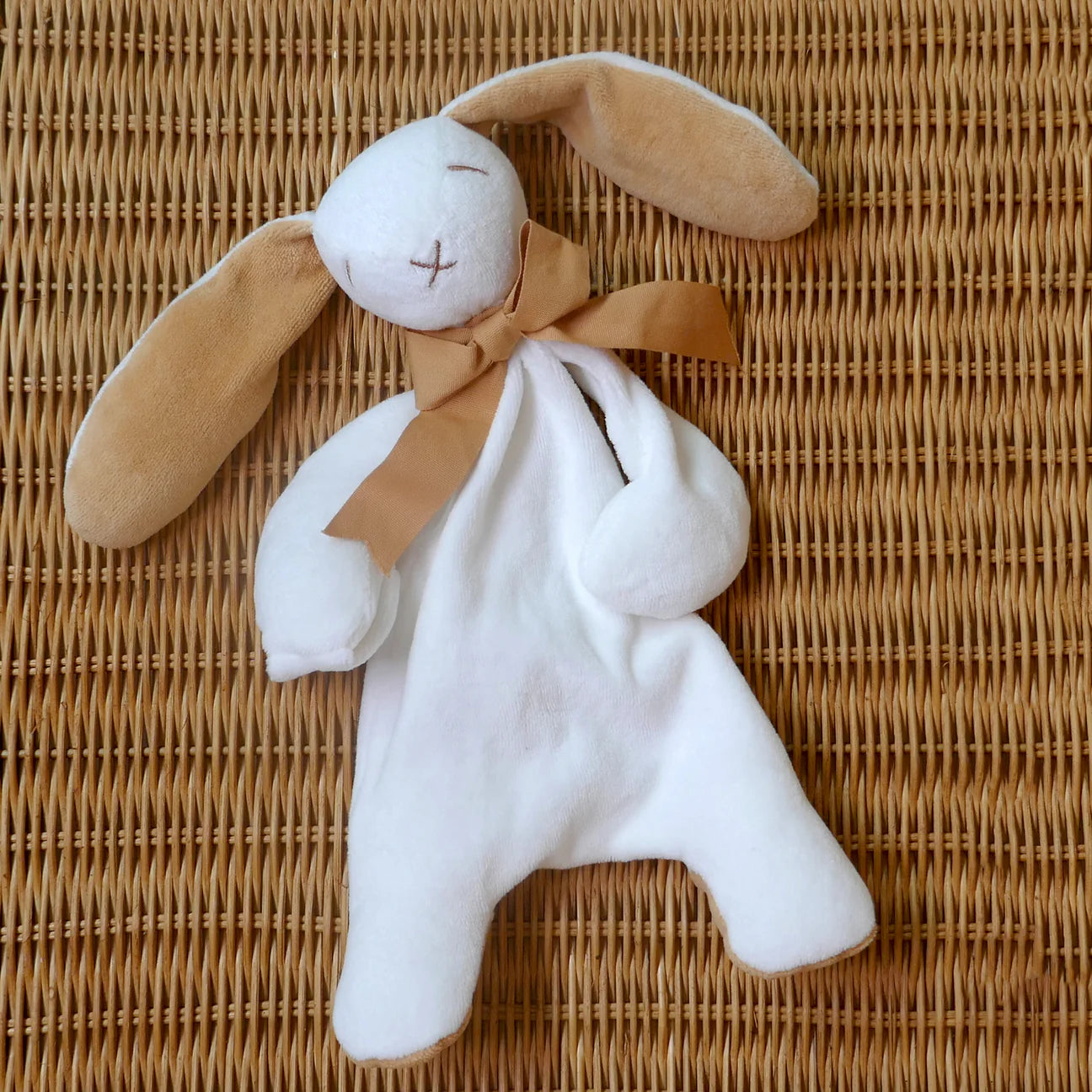 Maud n Lil Classic Organic Cotton Bunny Comforter / Lovey Toy - Buff