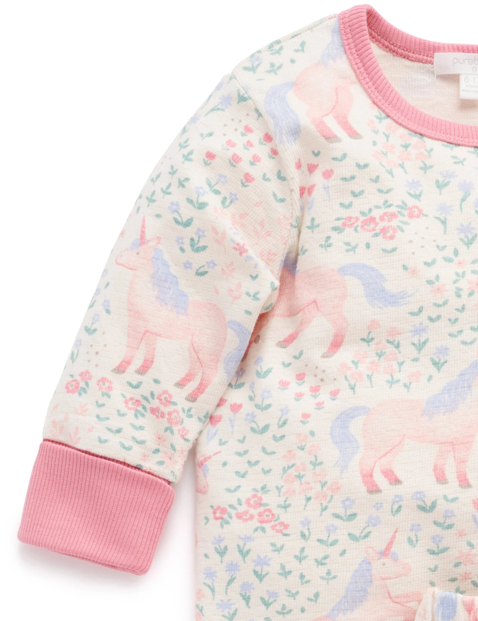 Purebaby Unicorn Long Sleeve Textured PJ Set