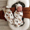 DIGGER &amp; TRACTORS  -Snuggle Hunny Organic Jersey Wrap &amp; Beanie Set