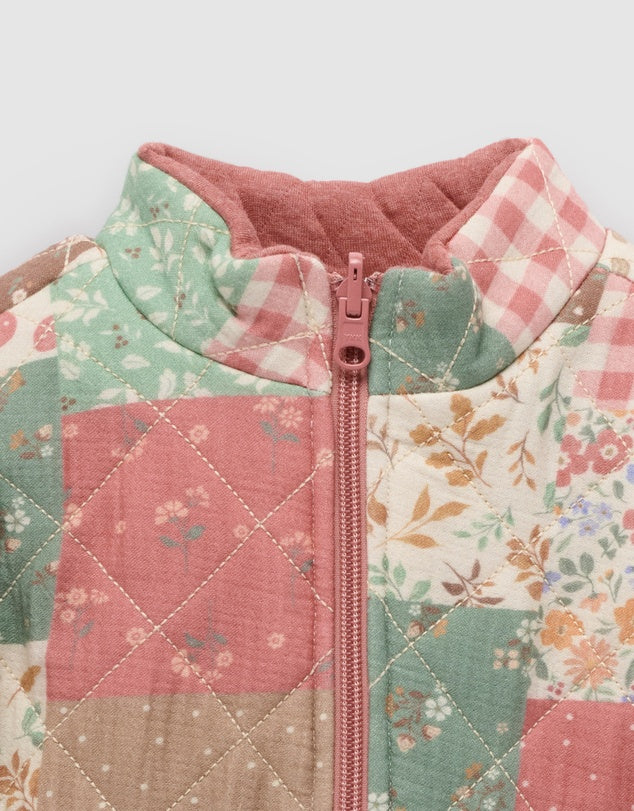 Purebaby Reversible Quilted Jacket -  Patchwork Print