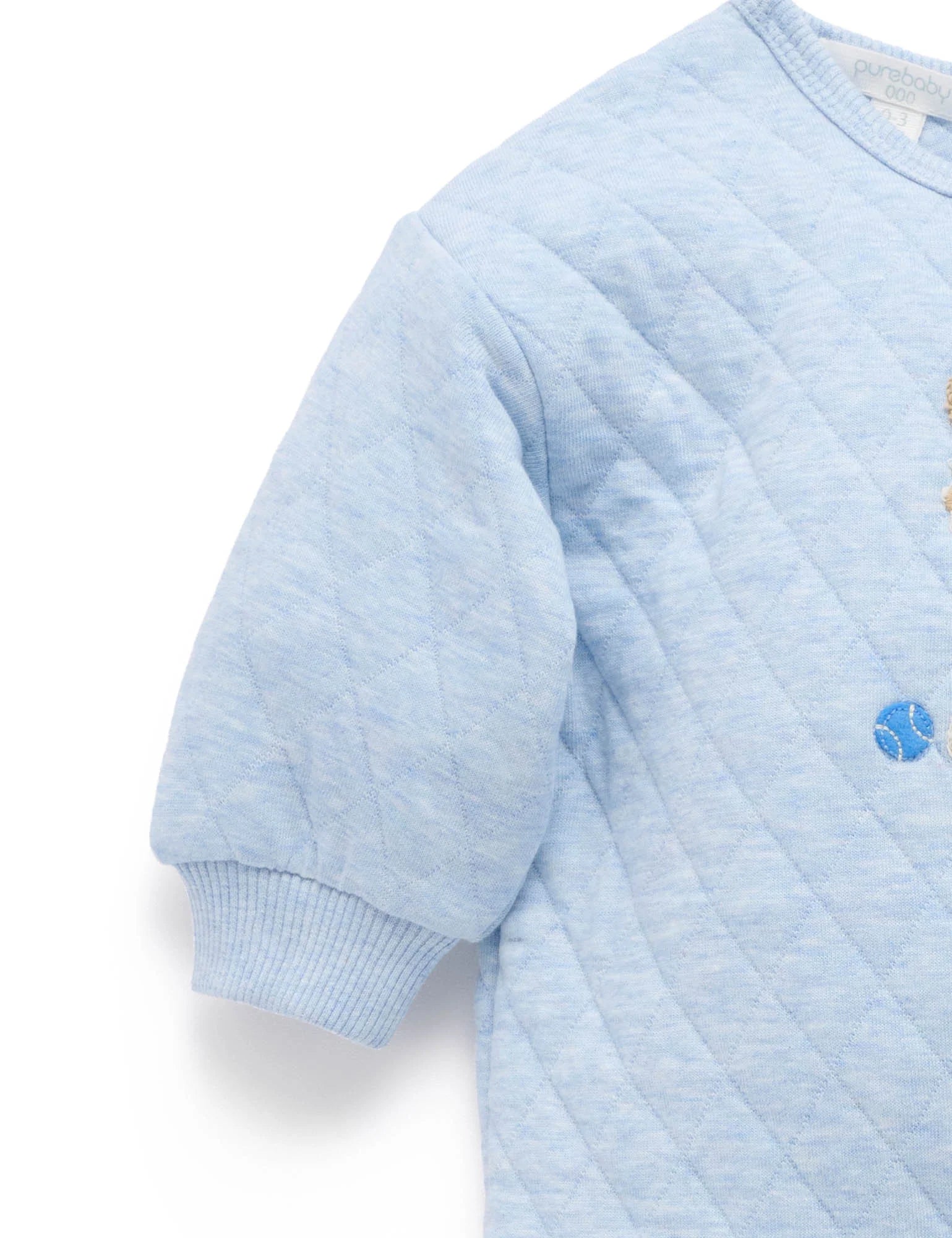 Doggy Quilted Track Growsuit - Sky Melange