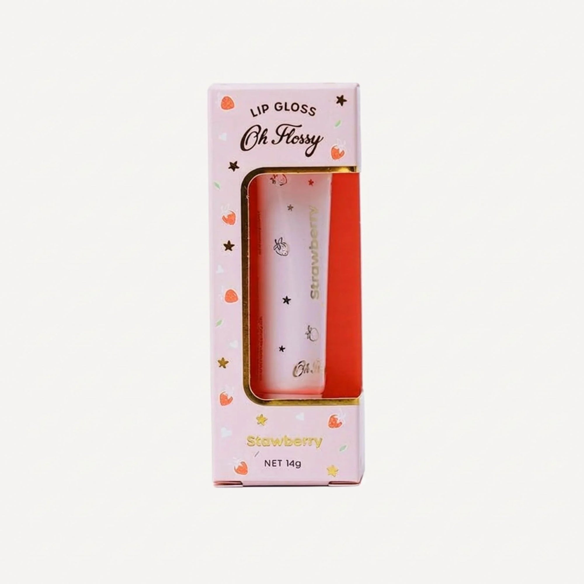 Oh Flossy Individual Natural Lip Gloss  Strawberry