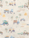 Purebaby Farm Vehicles Fleece Zip Growsuit
