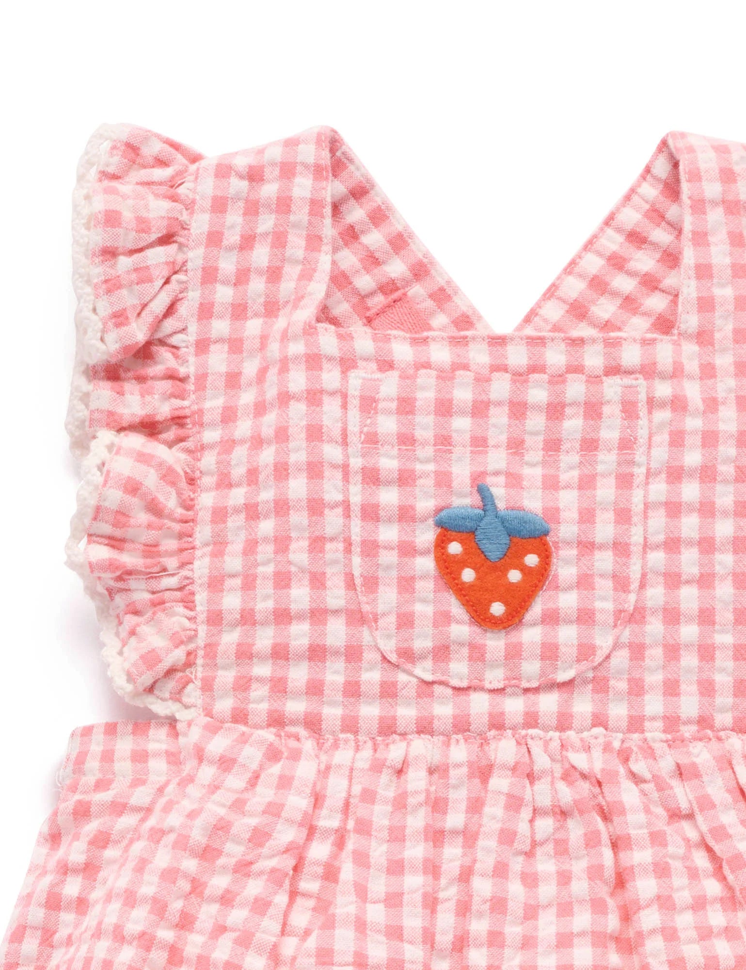 Strawberry Gingham Romper
