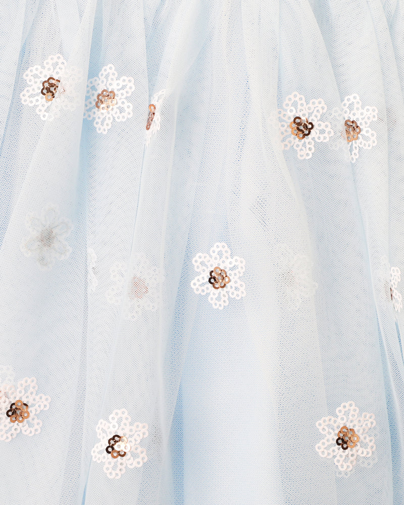 Bebe Festive White Sequin Daisy Dress