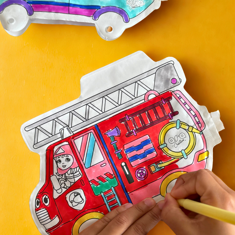 Inflatable Colouring Toy - Emergency Vehicles