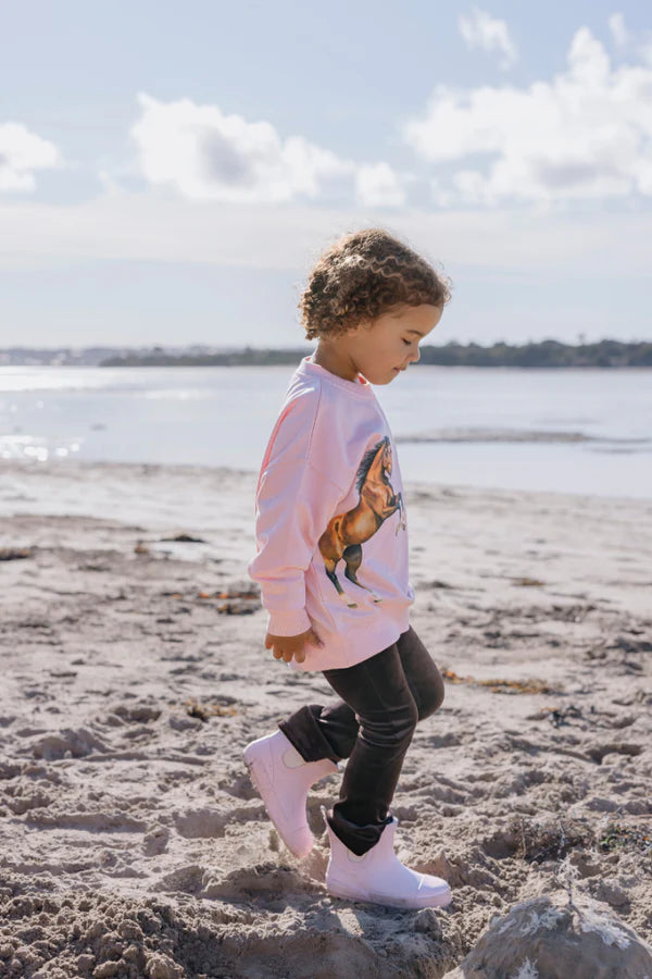 Milky Dancing Ponies Sweat - Rose Pink