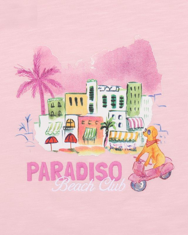 Pink Paradiso Beach Club Organic Tee