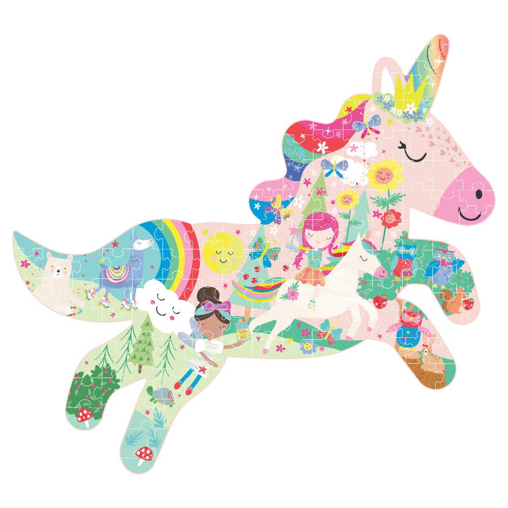 Floss &amp; Rock 120 pc Shaped Jigsaw Puzzle - Rainbow Fairy