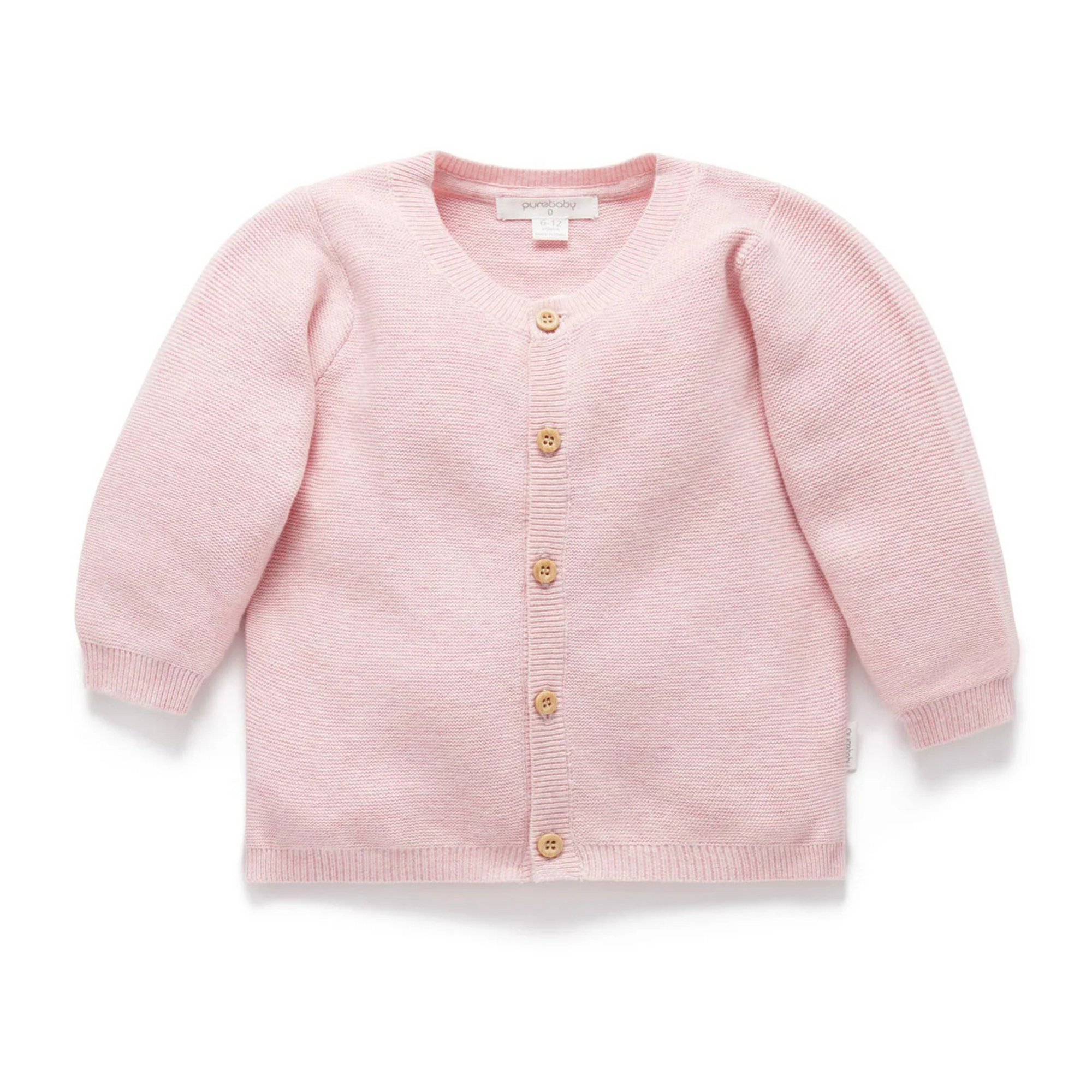 Purebaby Textured Cardigan - Pink Melange