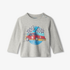 Hatley Checkered Flag Longsleeve Tee - Athletic Grey Melange