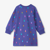 Hatley Rainbow Raindrops Sweatshirt Dress - Royal Blue