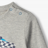 New Pre-Order Hatley Checkered Flag Longsleeve Tee - Athletic Grey Melange