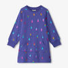 Hatley Rainbow Raindrops Sweatshirt Dress - Royal Blue