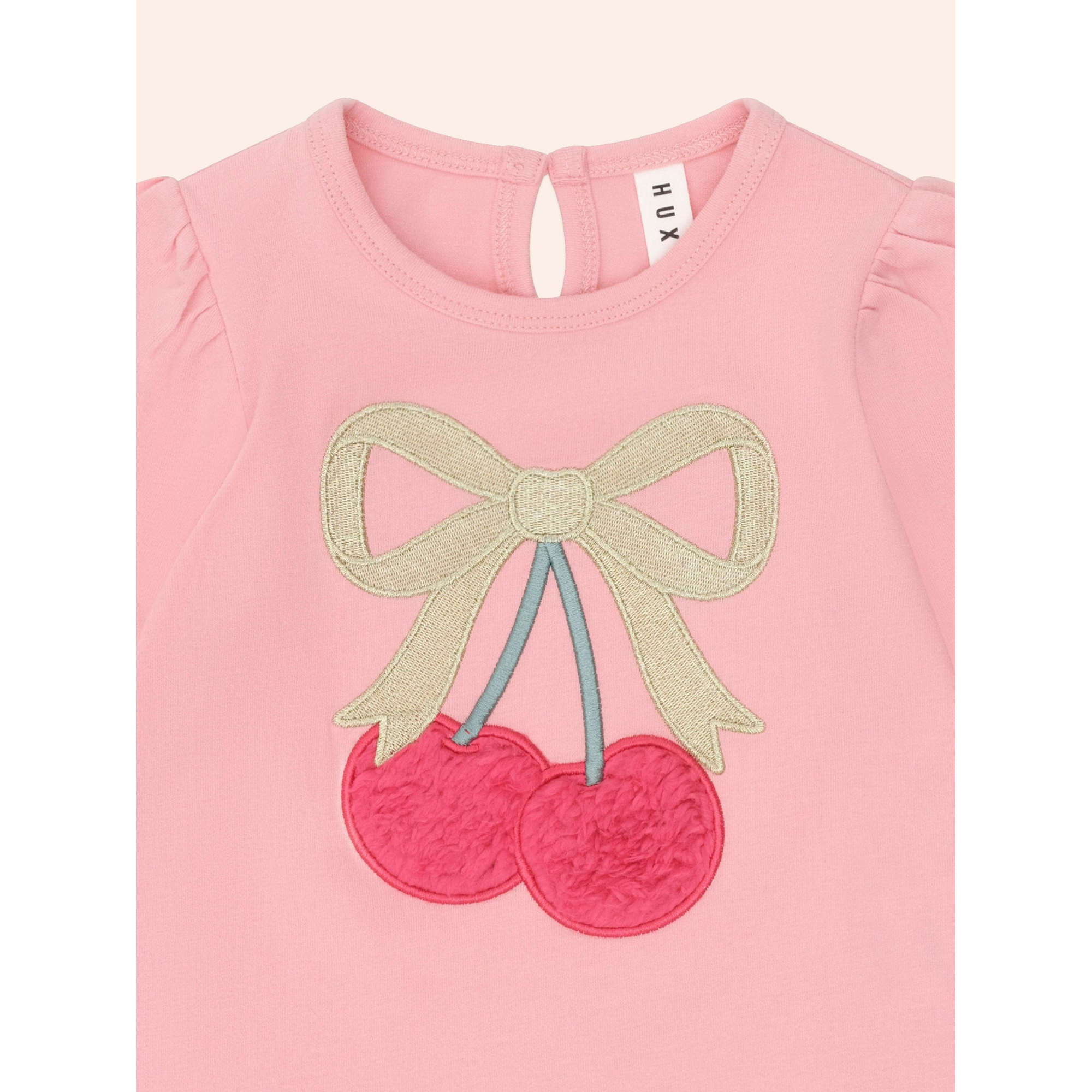 Huxbaby Cherry Bow Puff Sleeve Top