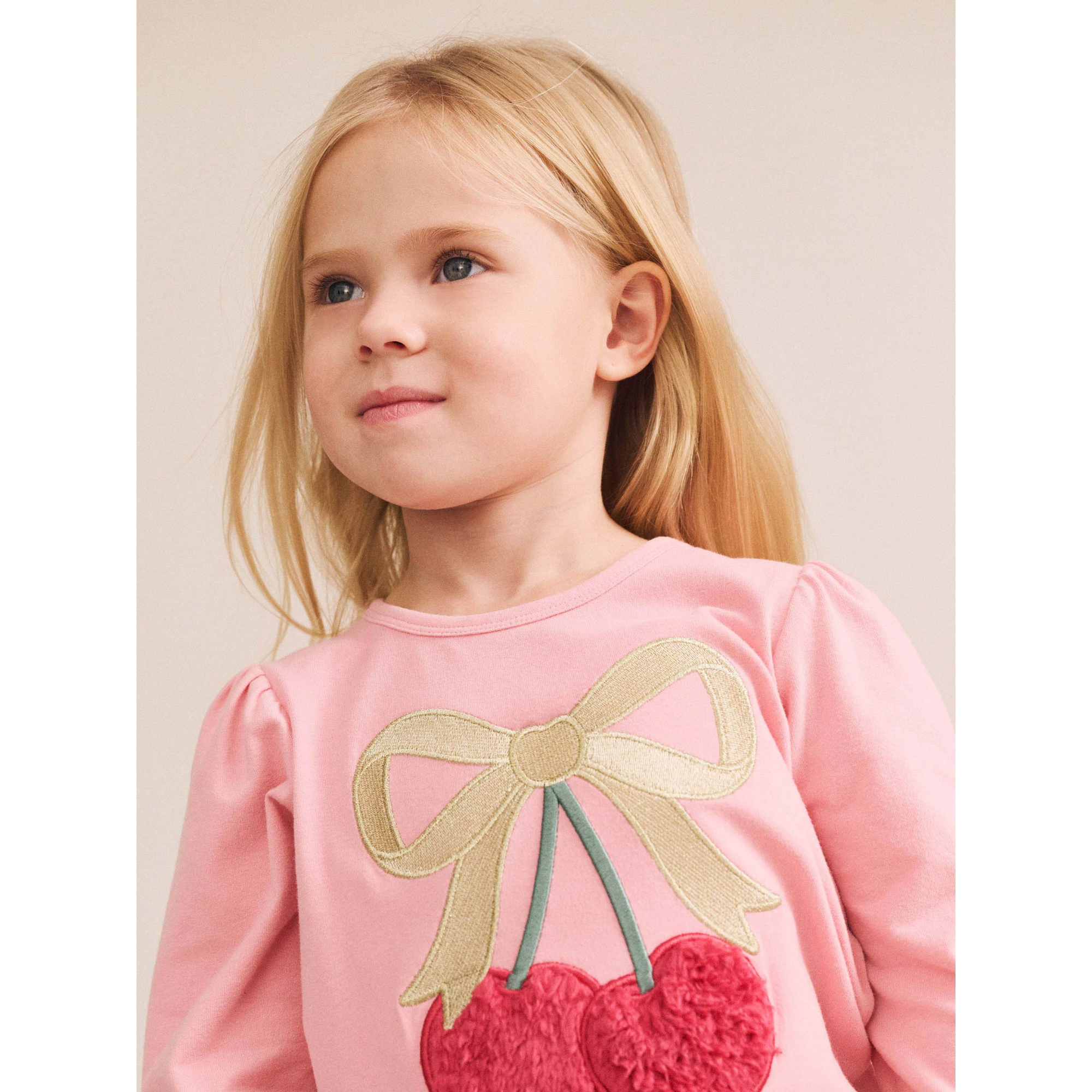 Huxbaby Cherry Bow Puff Sleeve Top