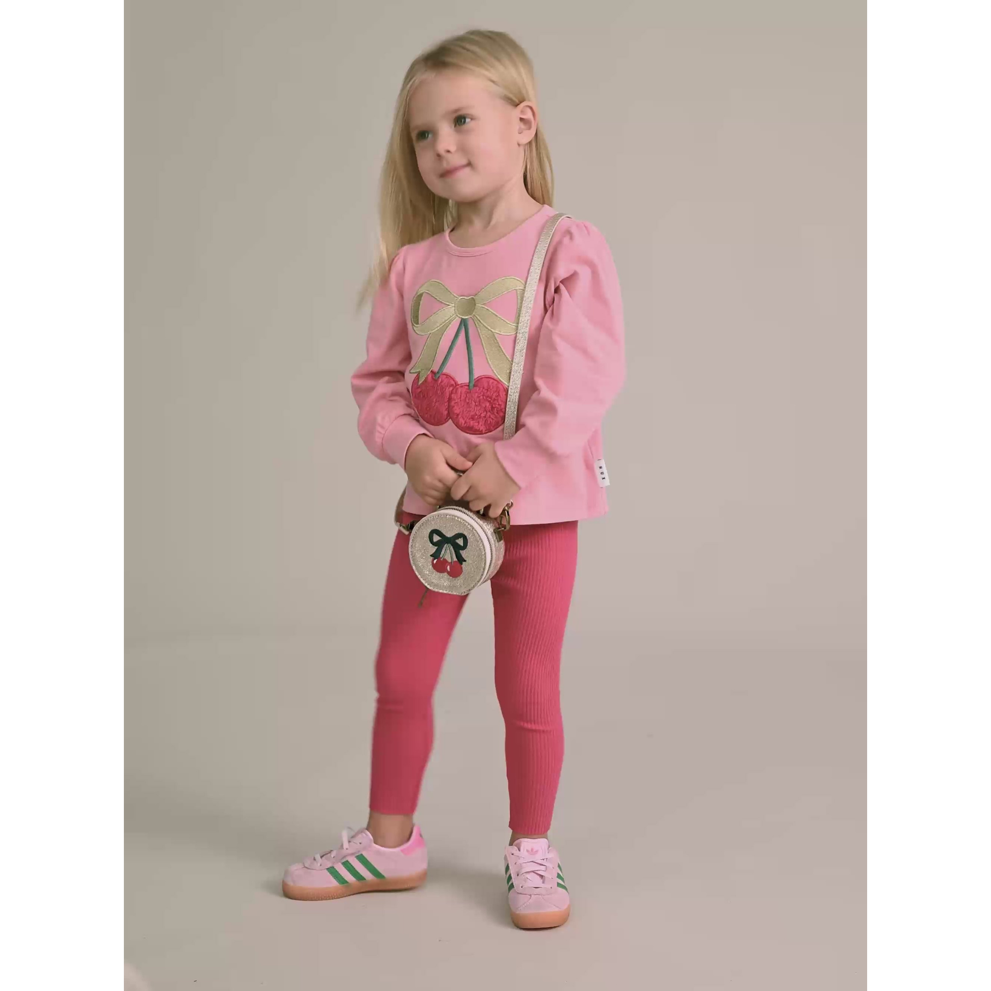 Huxbaby Cherry Bow Puff Sleeve Top