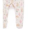 Purebaby Thick Zip Growsuit - Bunny Garden Print