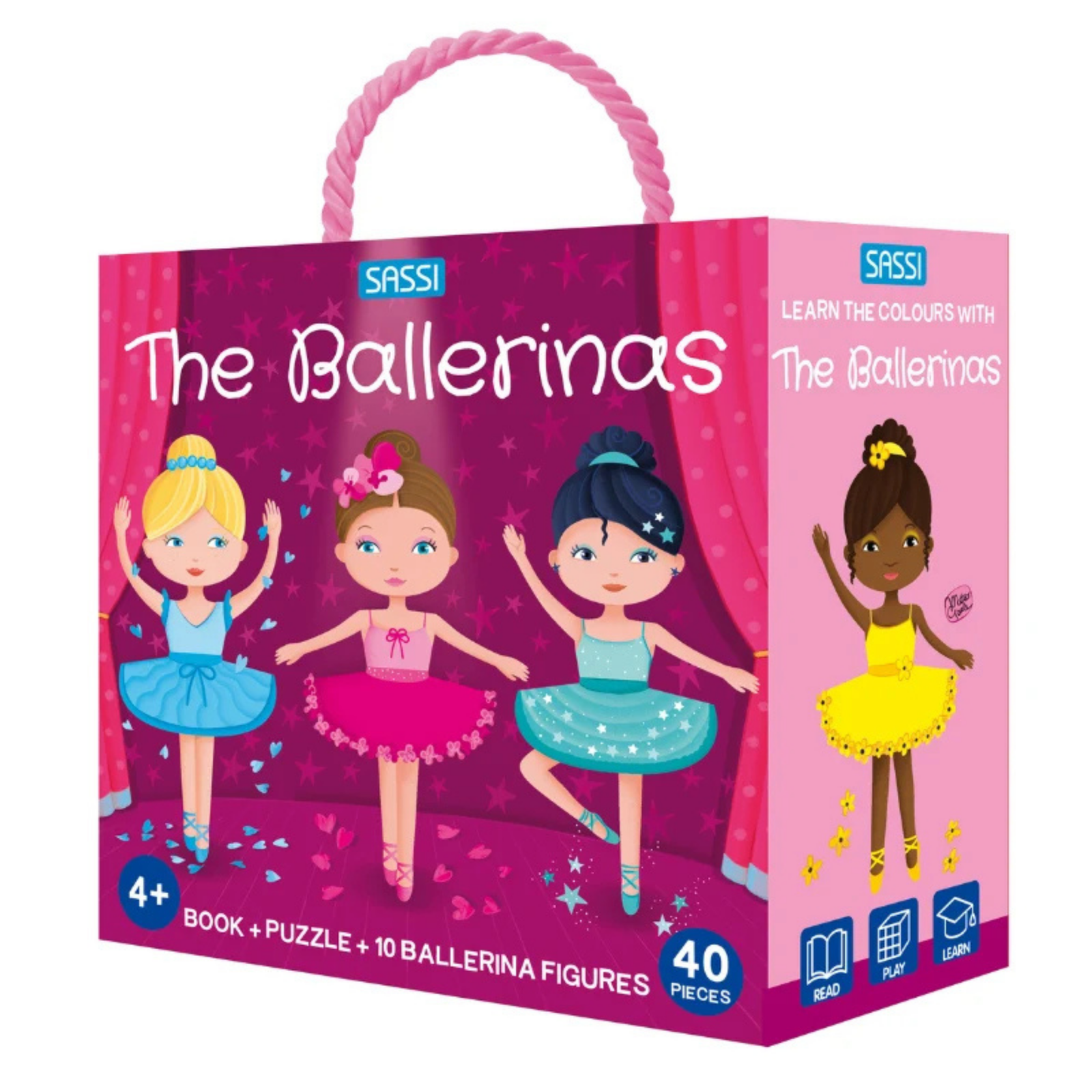 Sassi 3D Puzzle and Book Set - Learn Colours Ballerina, 40 pcs