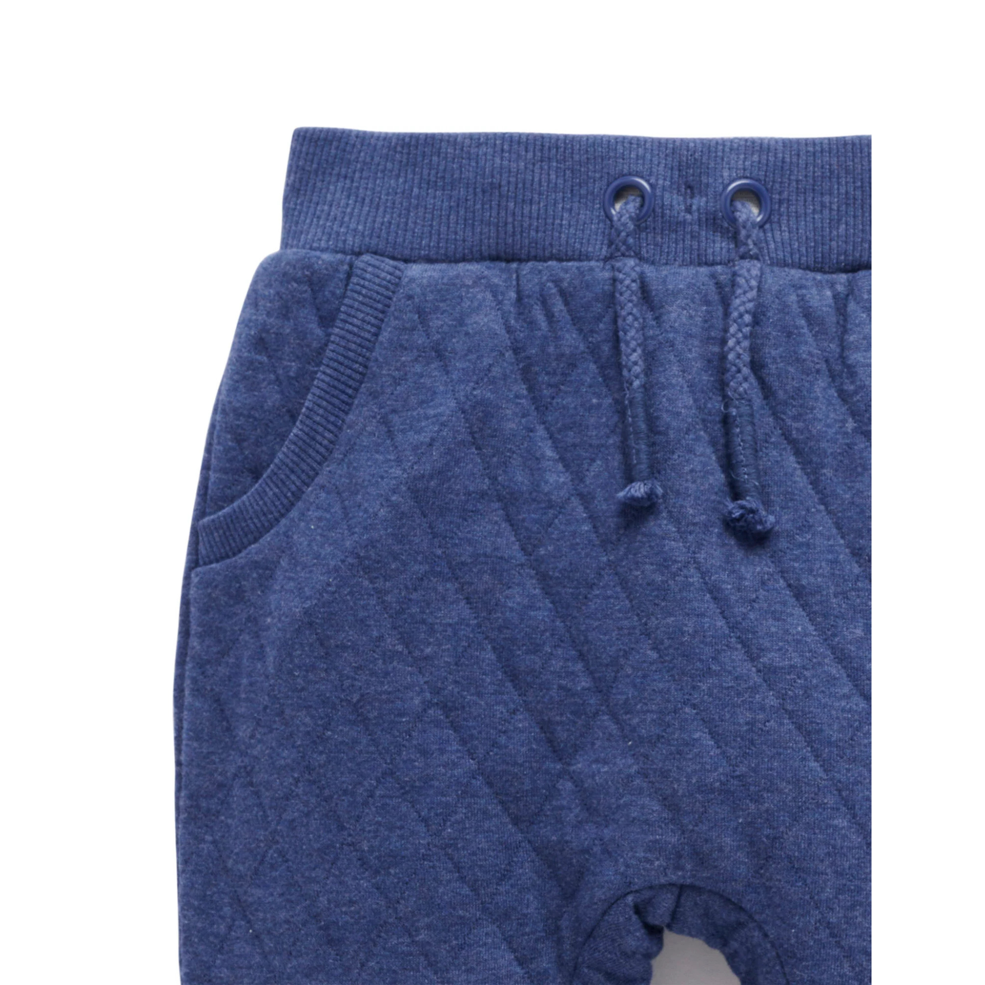Purebaby Quilted Track Pants - Midnight Melange