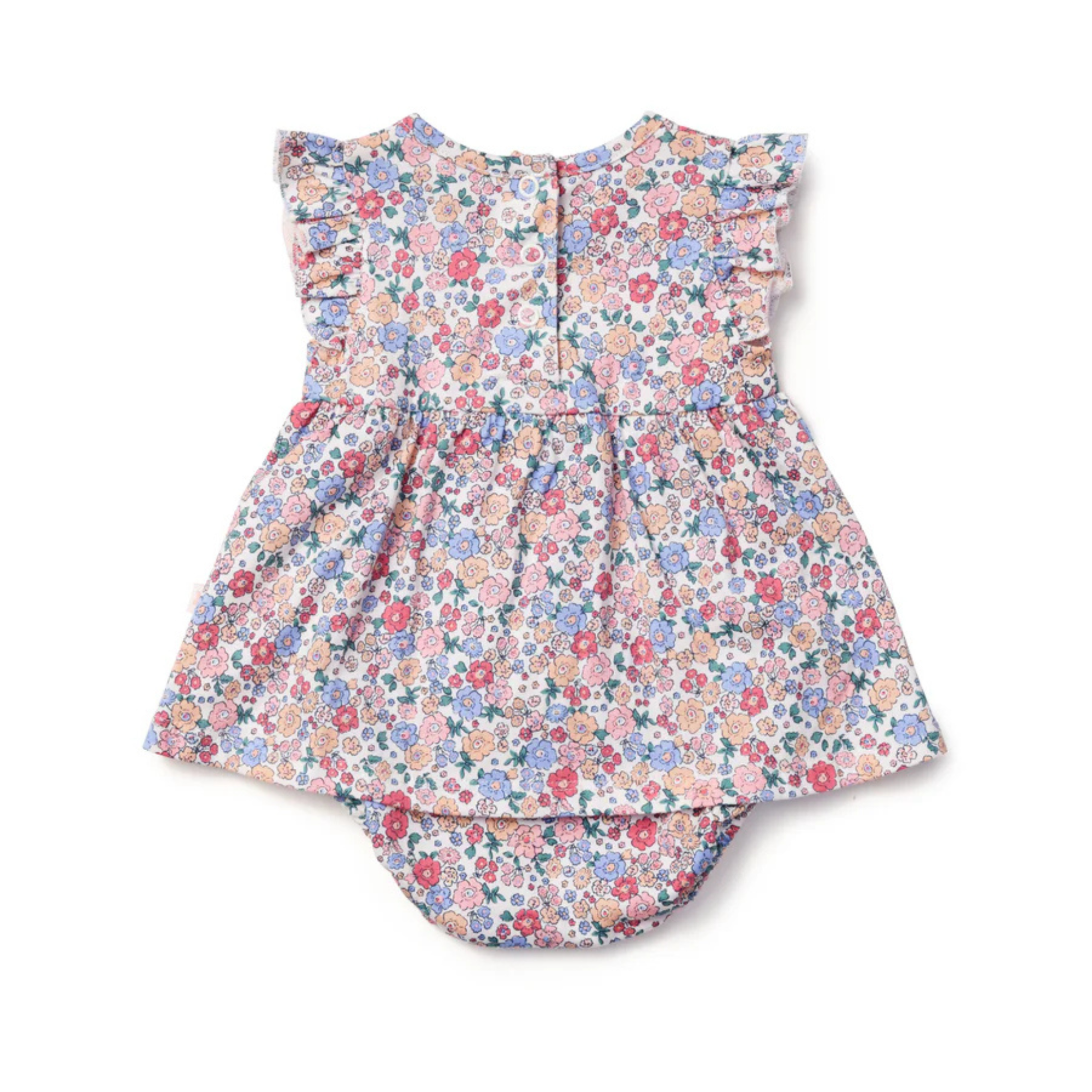 Marquise Field of Berries Flutter Sleeve Bodysuit Dress