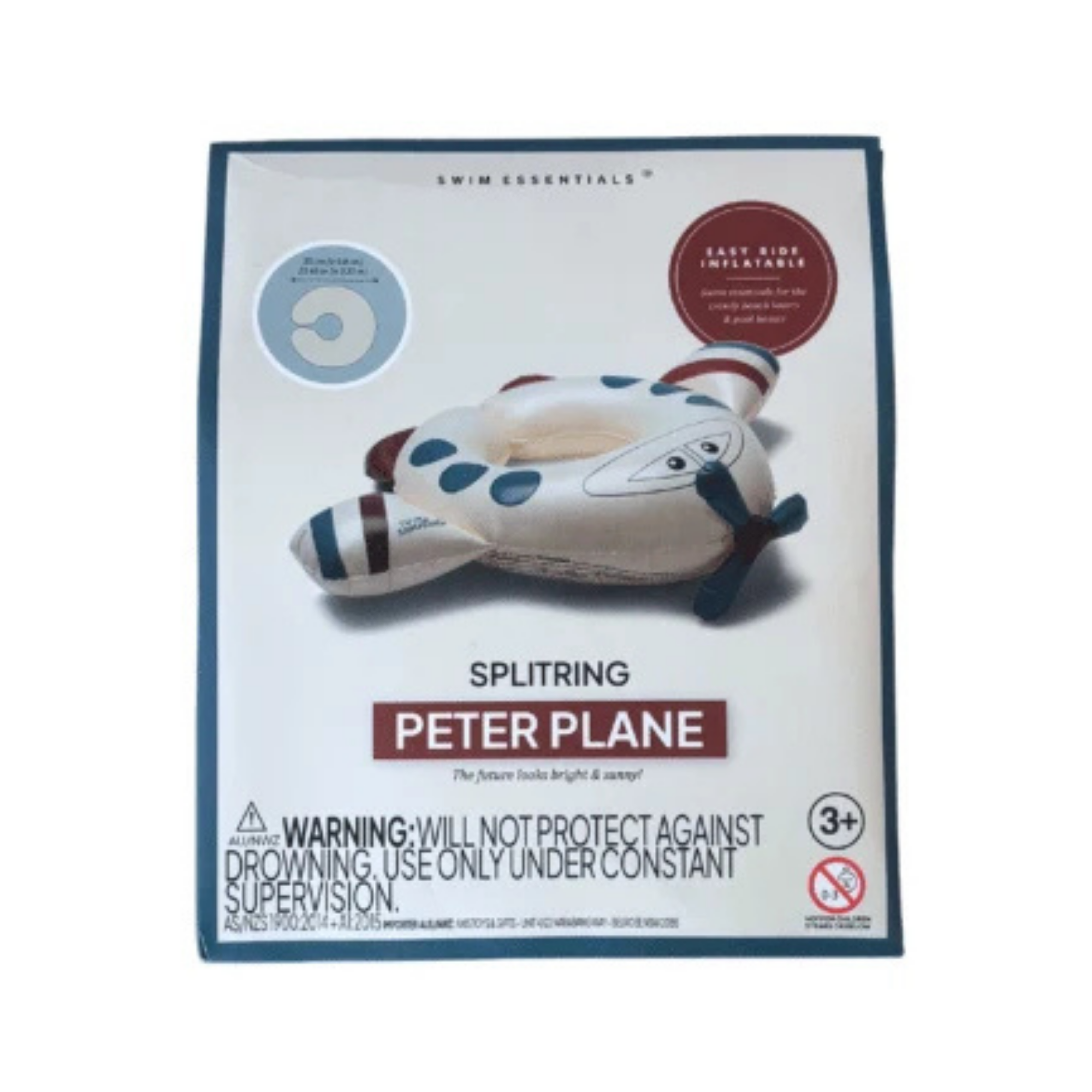 Swim Essentials Inflatable Split Swim Ring - Peter Plane, 55 cm