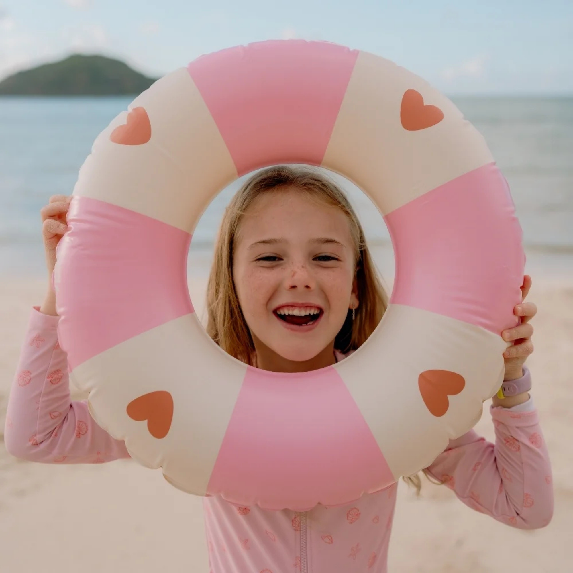 Swim Essentials Inflatable Swim Ring - Cozy Hearts, 55 cm