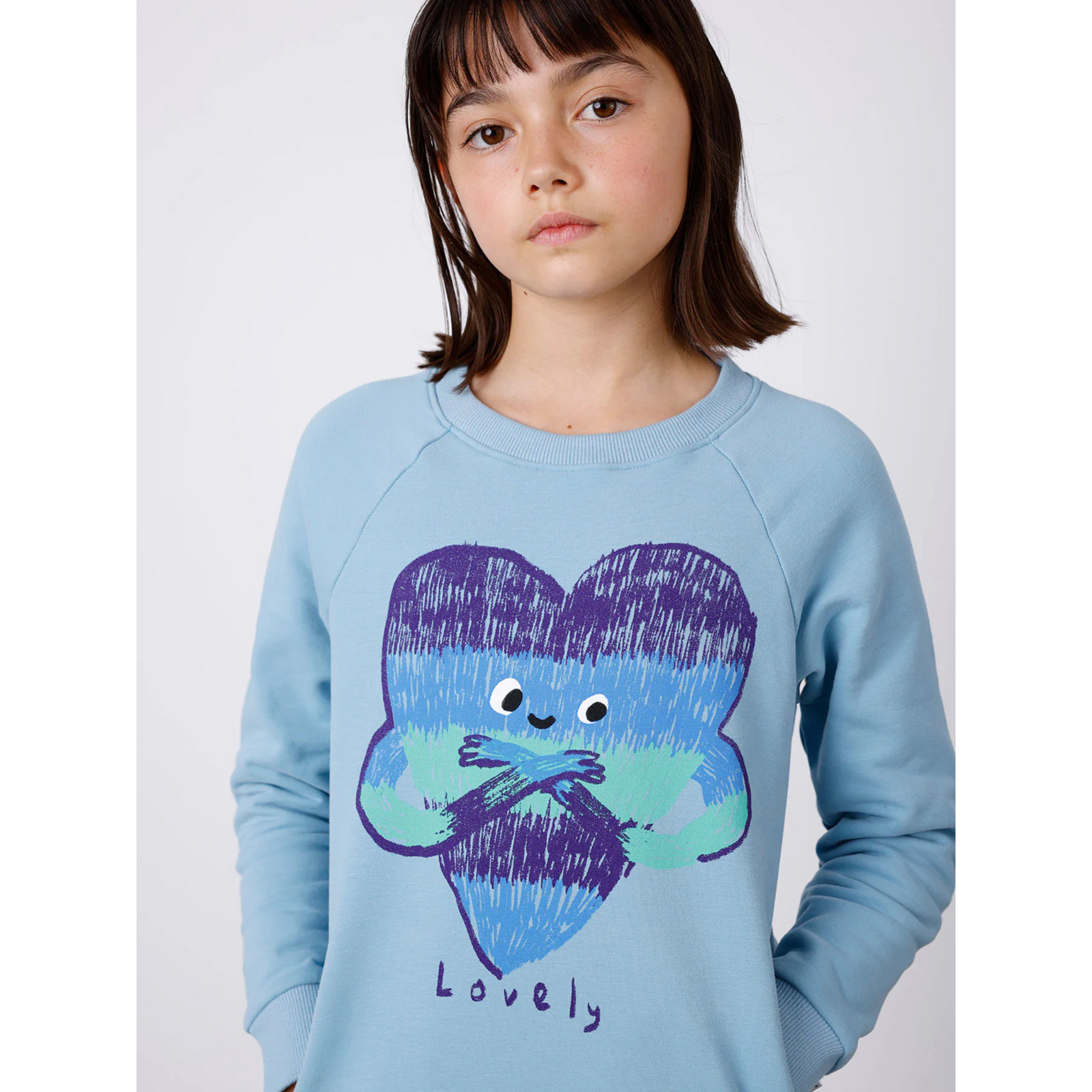 Minti Lovely Heart Furry Crew - Aqua