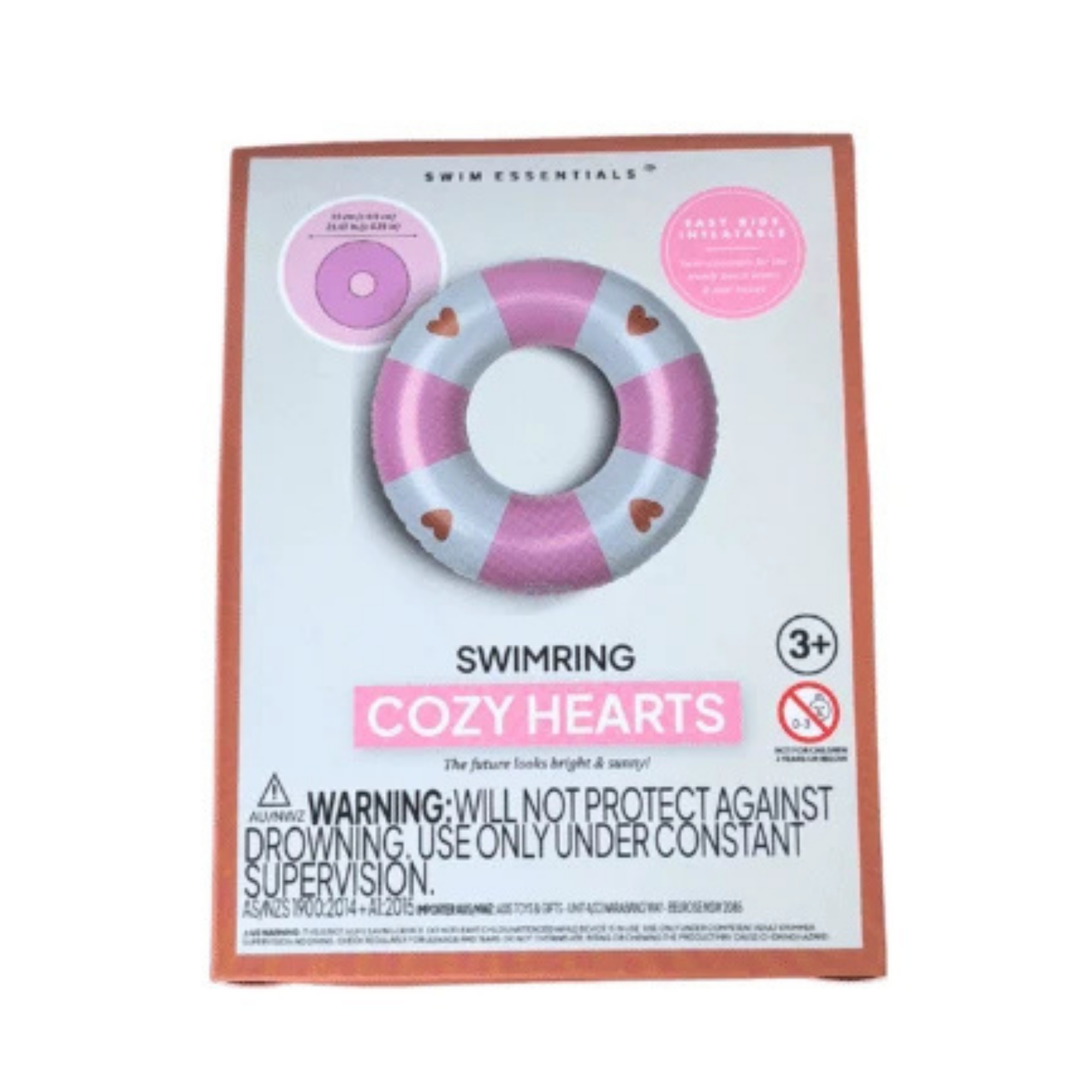 Swim Essentials Inflatable Swim Ring - Cozy Hearts, 55 cm