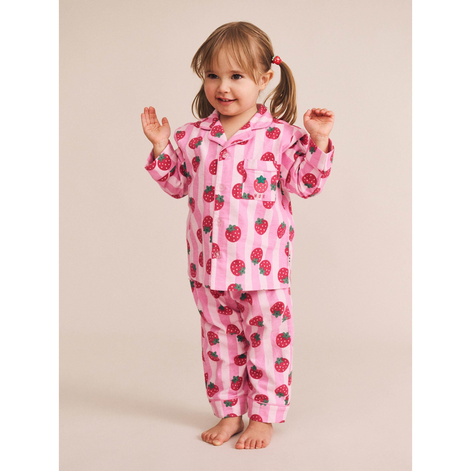 Huxbaby Strawberry Fields Forever Stripe Flannel Pj