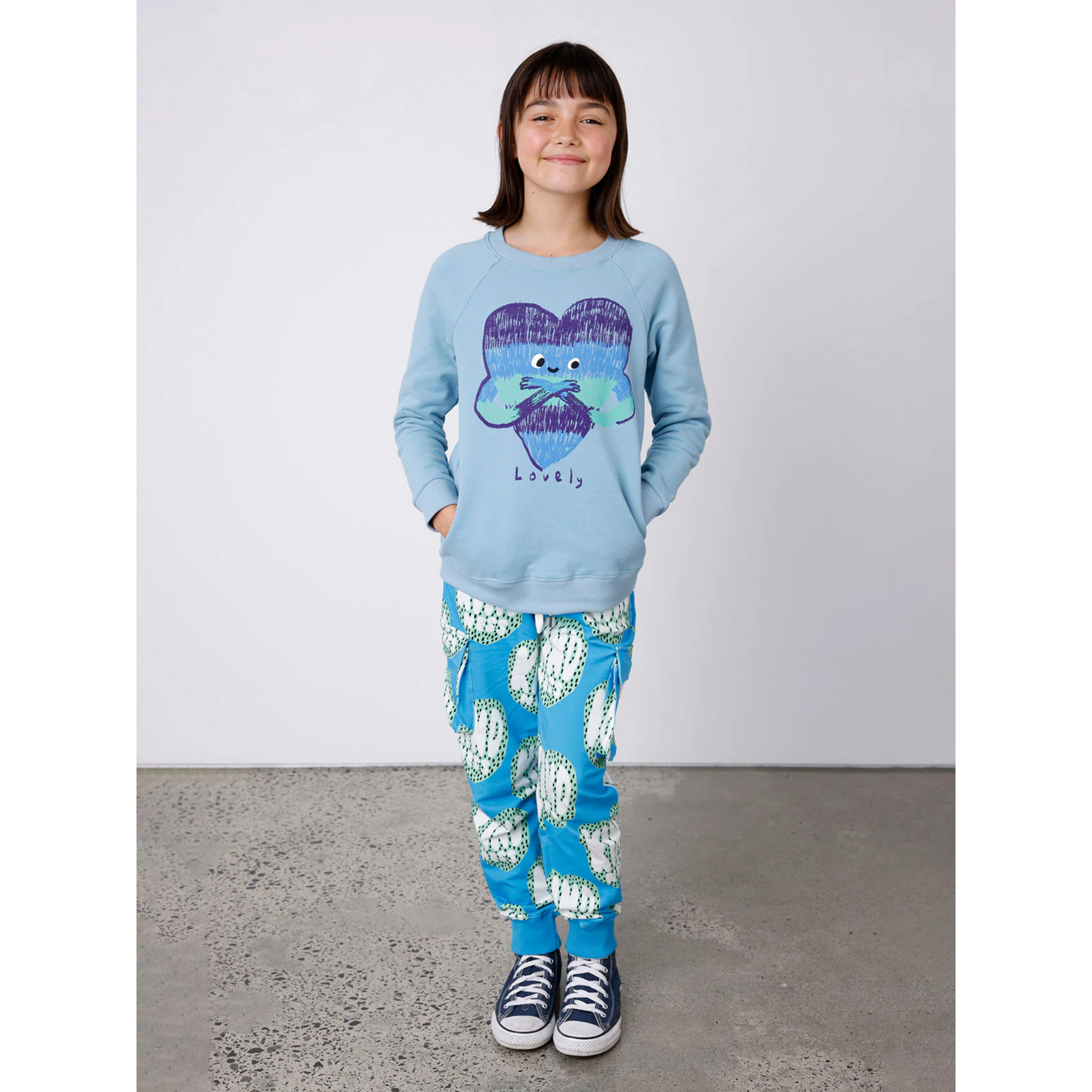Minti Lovely Heart Furry Crew - Aqua