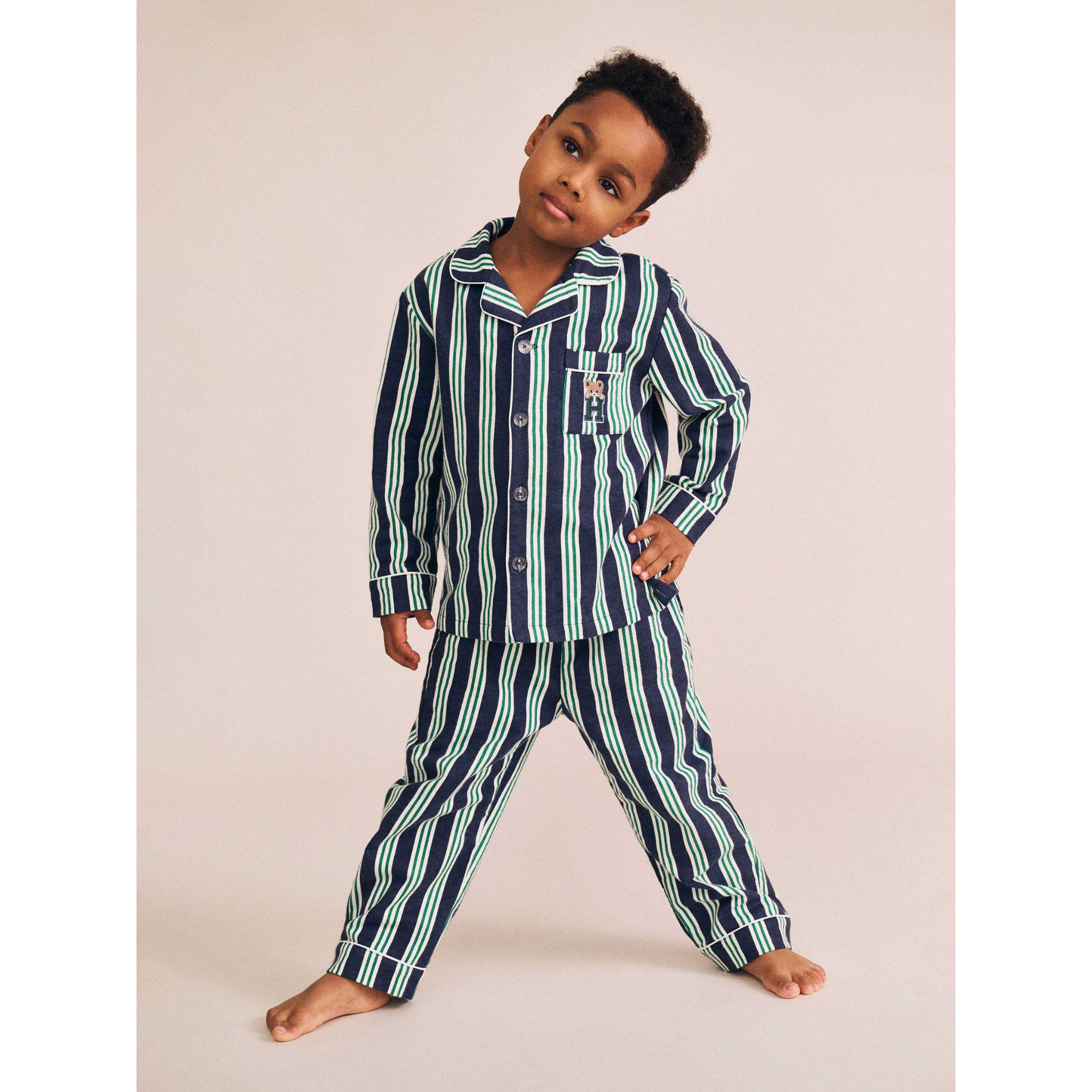 Huxbaby Classic Stripe Flannel Pj Set