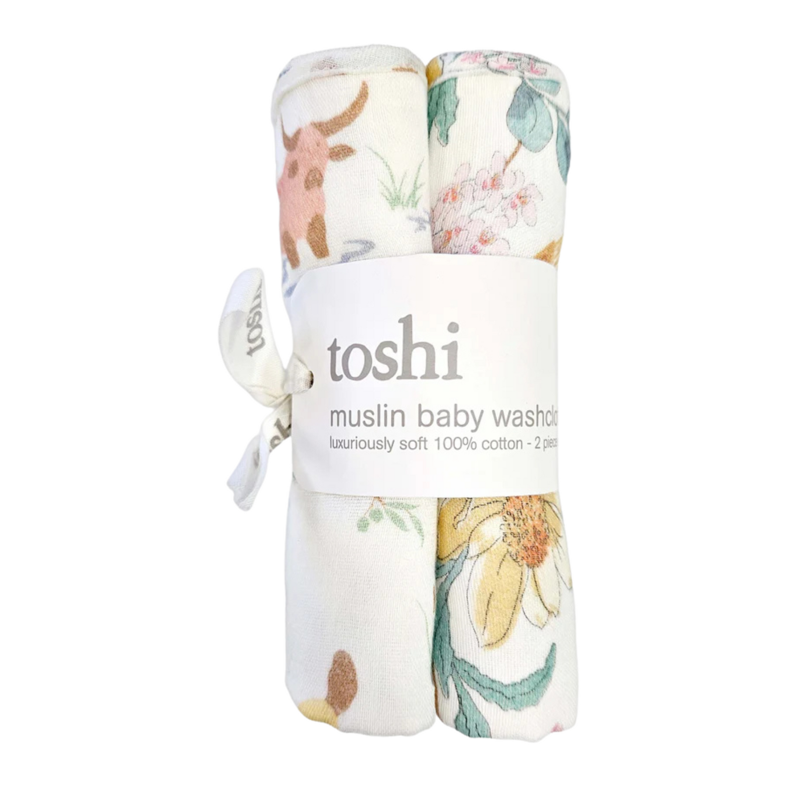 Toshi Baby Washcloth Muslin-2pcs - Waratah Dawn
