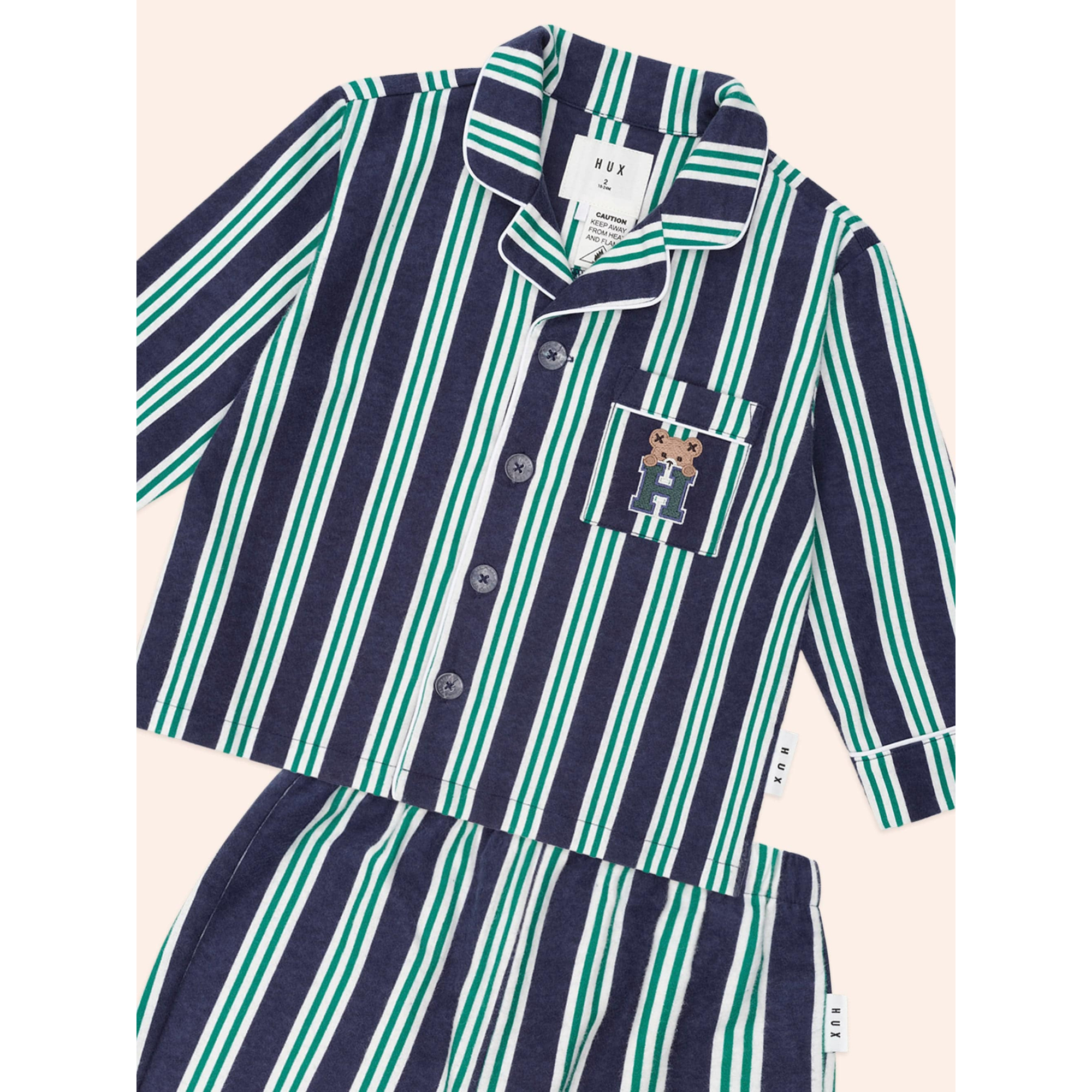 Huxbaby Classic Stripe Flannel Pj Set