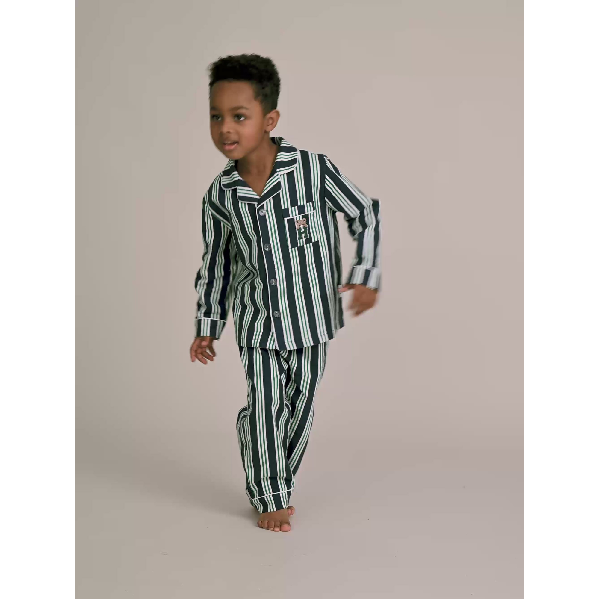 Huxbaby Classic Stripe Flannel Pj Set