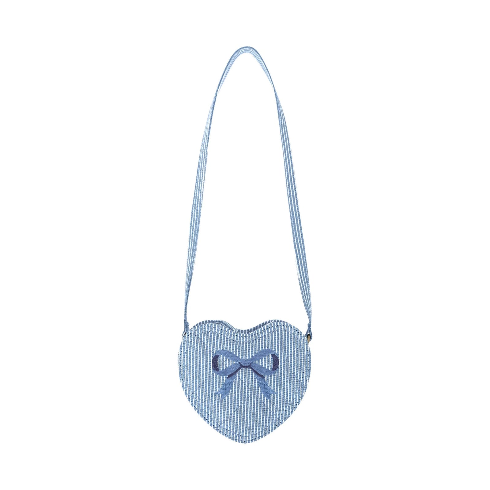 Huxbaby - Stripe Denim Bow Heart Handbag