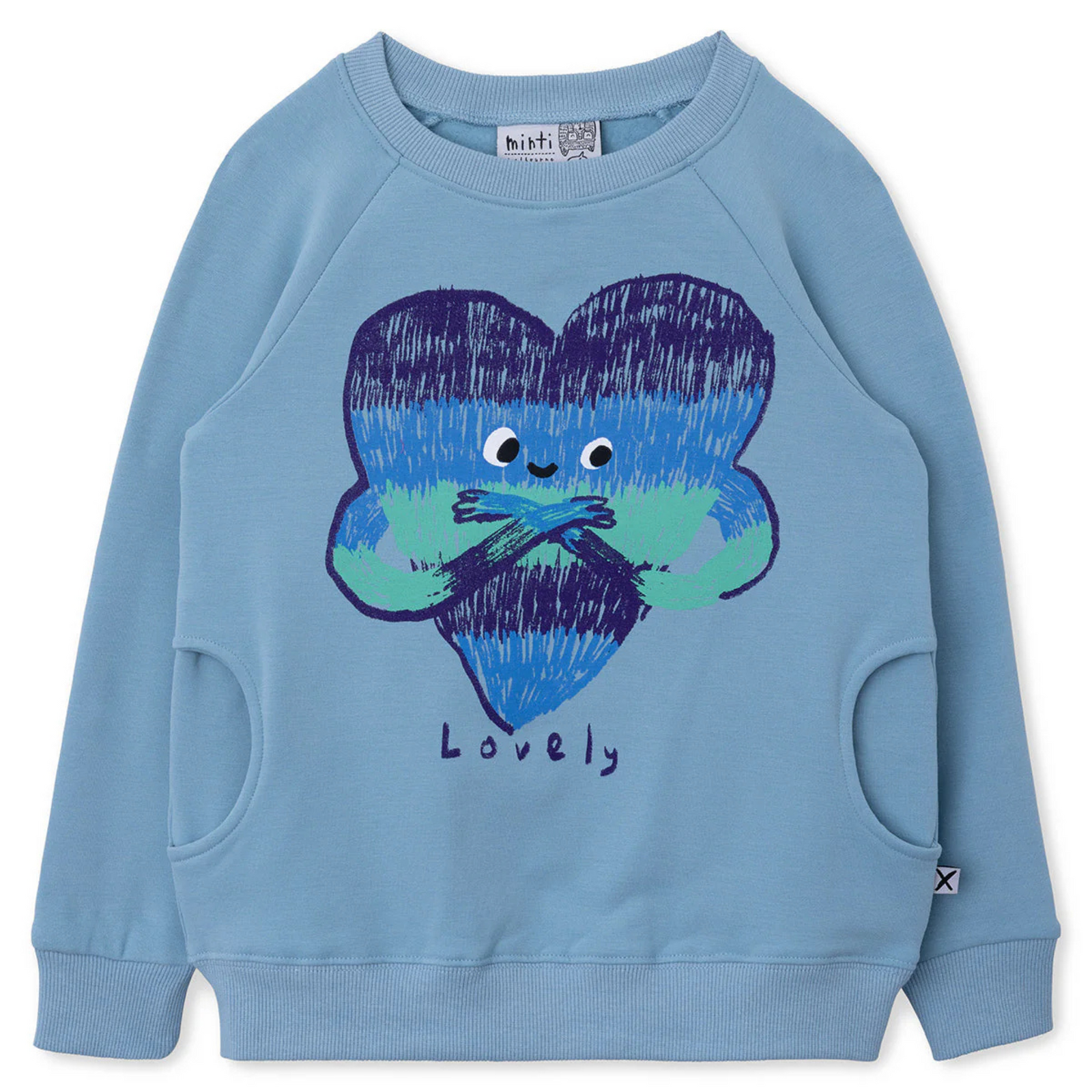 Minti Lovely Heart Furry Crew - Aqua