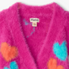 New Pre-Order Hatley Jumbo Hearts Boucle Cardigan - Rose Violet