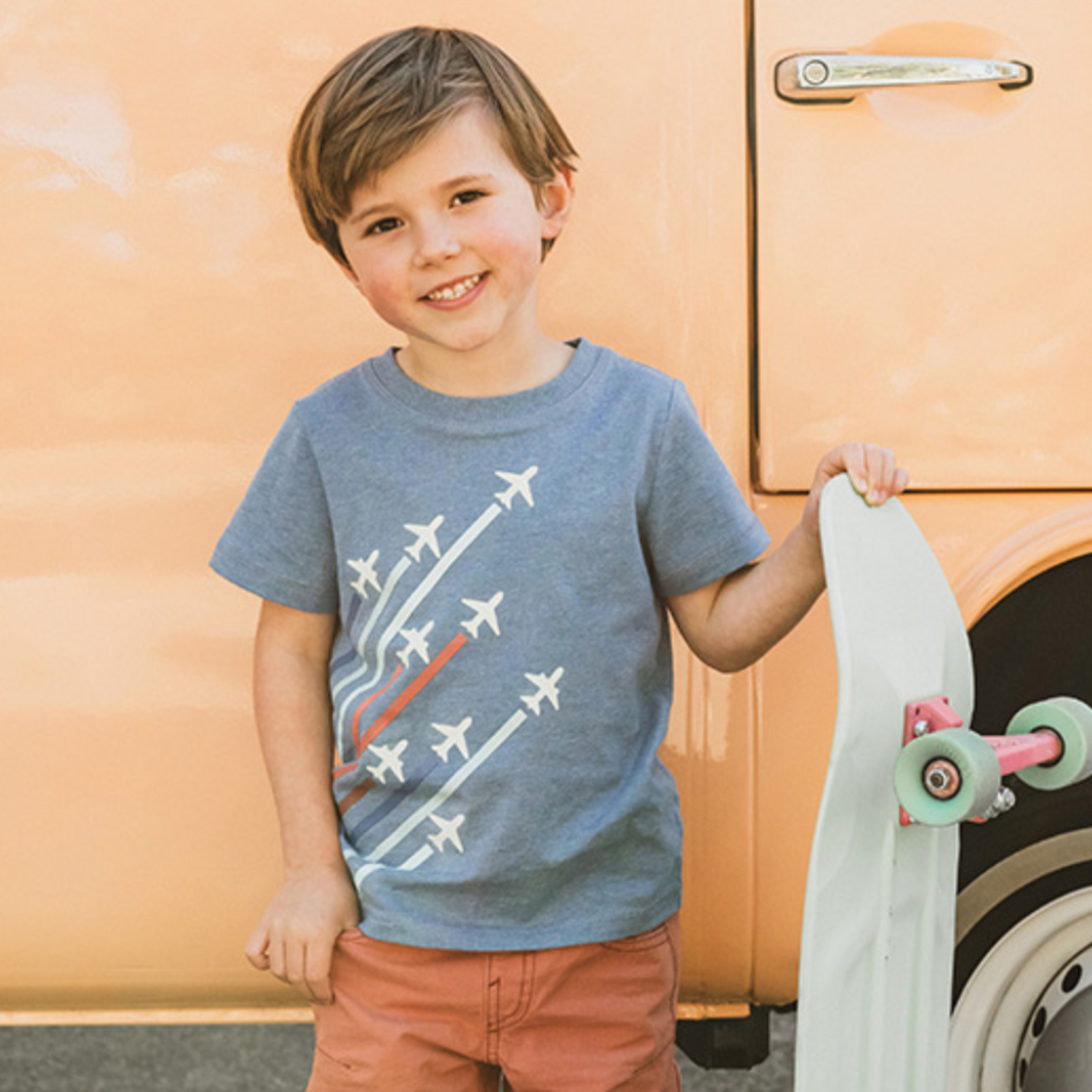 Bebe Harlan Planes Glow in the Dark Tee - Blue Marl