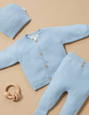 Purebaby Textured Cardigan - Blue