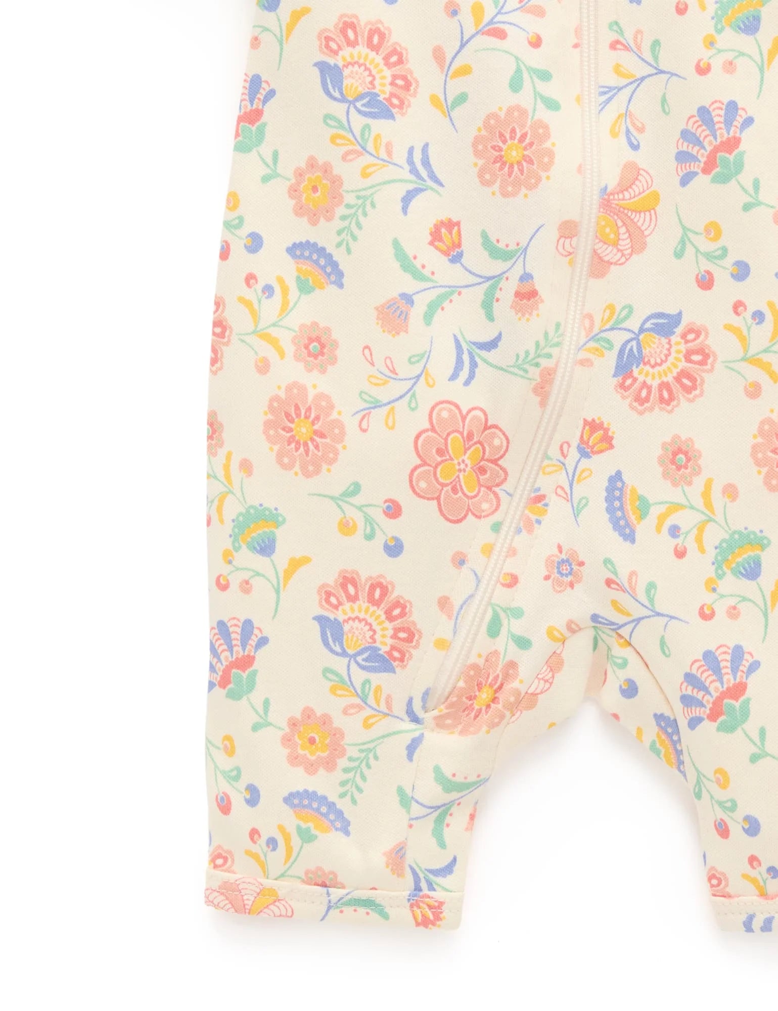 Purebaby Desert Flowers Short Zip Growsuit