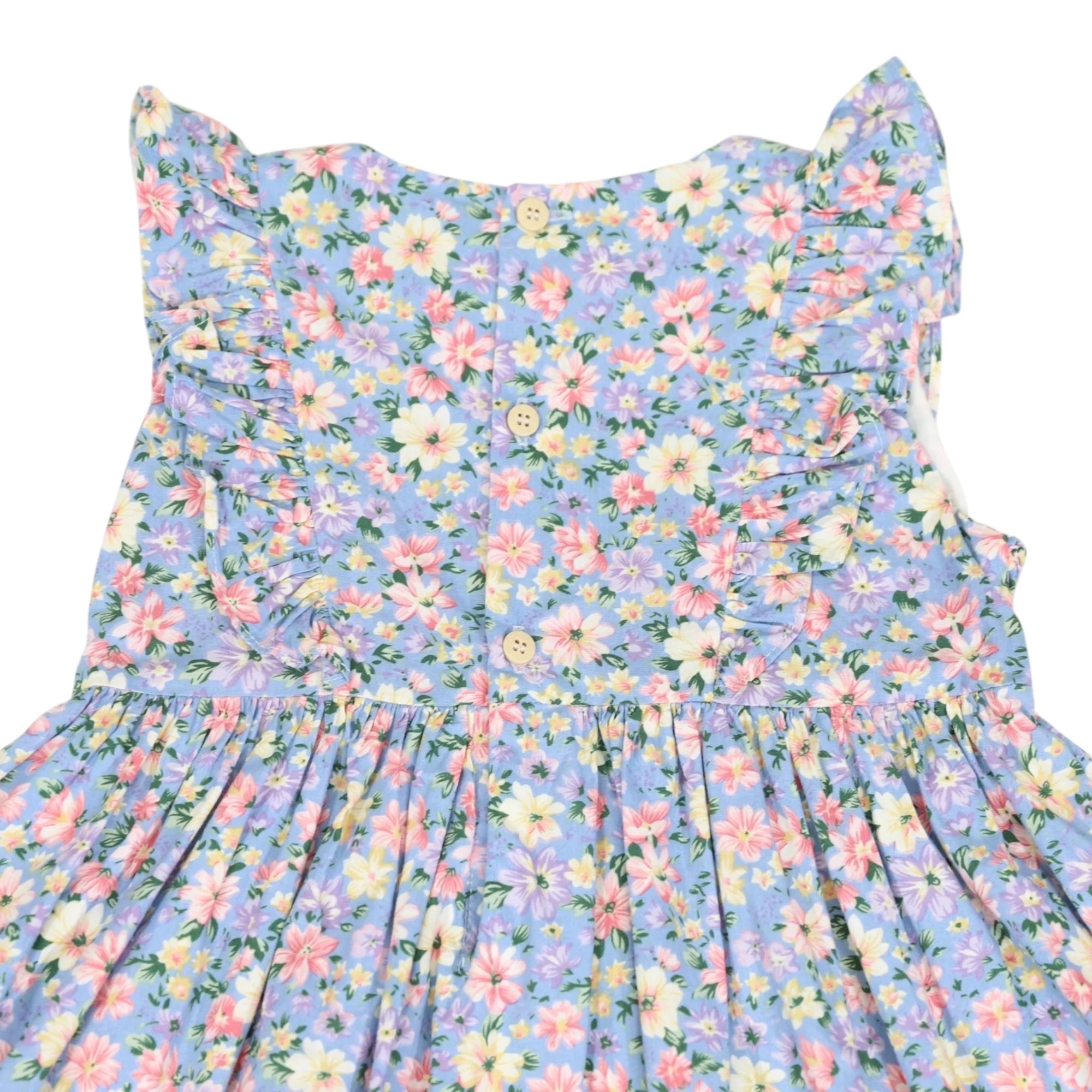 Smocked Floral Dress Blue Floral