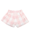 Lara Embroidered Shorts - Pink Checked