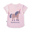 Minti Hello Goodbye Unicorn Tee - Pink Marle