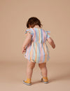 Goldie and Ace Lani linen  Romper - Pastel Stripe