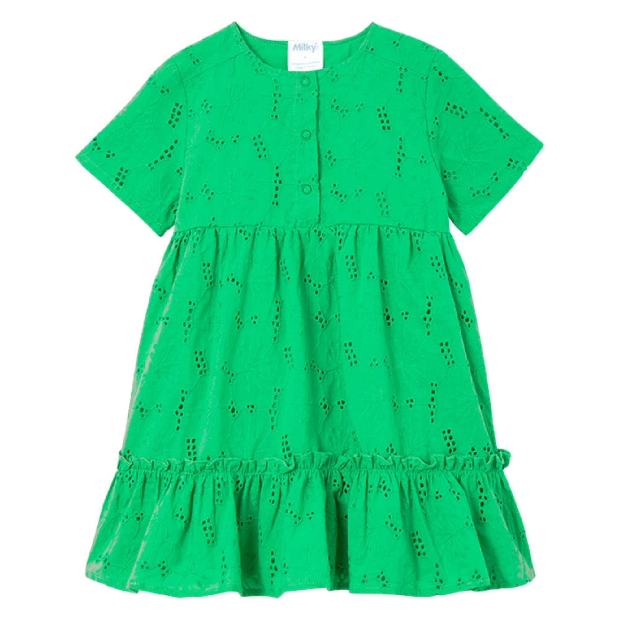Milky Green Broderie Dress